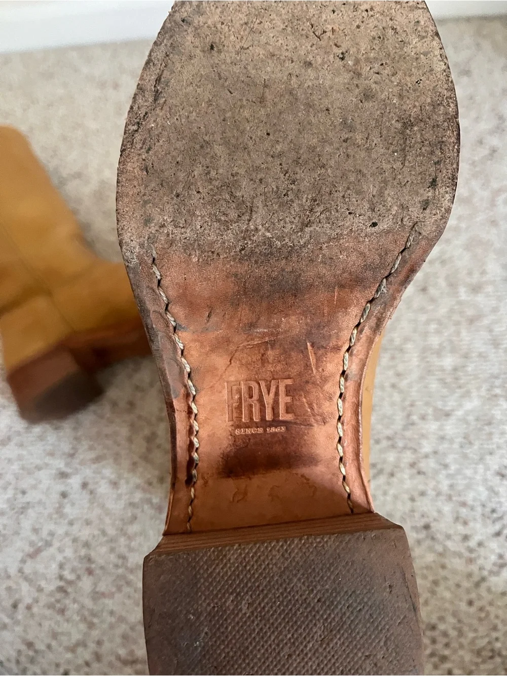 Frye Tan Leather Mid-Calf Boots - Picture 13 of 13